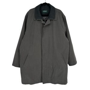 Ralph Lauren Mens Edgar Water Repellent Quilted Removeable Wool Lined Coat 50L